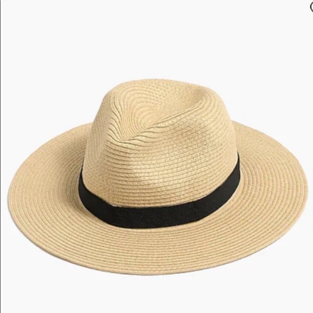 NWT J. Crew The Packable Straw Hat Summer Beach Brim Hat